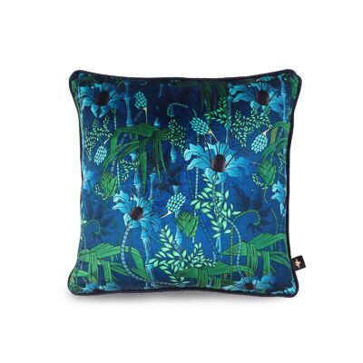 ELECTRIC LAGOON BLUE: velvet cushion - Small- 40cm x 40cm