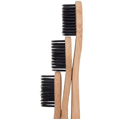 Brosses à Dents en Bambou - Infusées au Charbon Actif - Moyennes