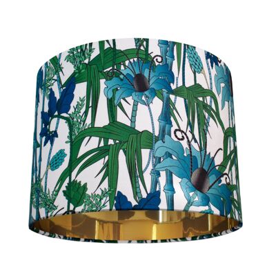 ELECTRIC LAGOON WHITE: Velvet Lampshade - 40cm (diameter) x 30cm (height) - Ceiling