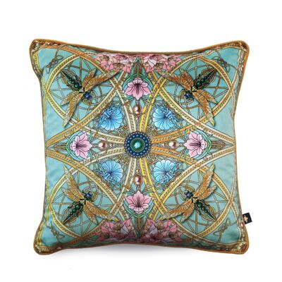 ZELLANDINE AQUA: velvet cushion - Duck Feather