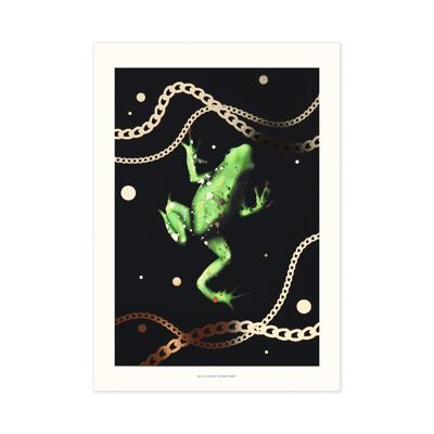 TIANA'S FROG: gold print - 210mm x 297mm (A4)