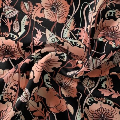 OPIUM BLUSH BLACK : Velvet Fabric (per metre) - Metre