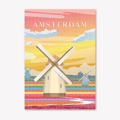Amsterdam Cityscape Art Jigsaw Puzzle