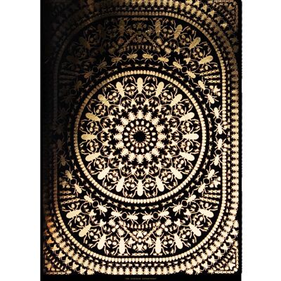 INSECT MANDALA print: black/ gold - A3