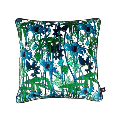 ELECTRIC LAGOON WHITE: velvet cushion - Cover Only