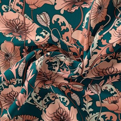 OPIUM BLUSH TEAL : Velvet Fabric (per metre) - Metre