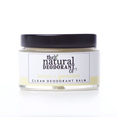 Clean Deodorant Balm Lemon and Geranium 55g - Aluminium Free, Plastic Free, Vegan