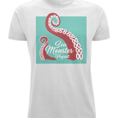 Sea Monster Project t-shirt - turquoise background