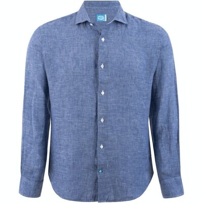 Camicia in lino FIJI blu scuro