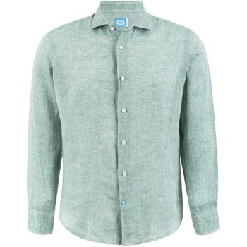 Chemise en lin CANNES vert 1