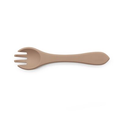 Baby silicone fork khaki