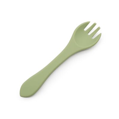 Baby silicone fork Olive