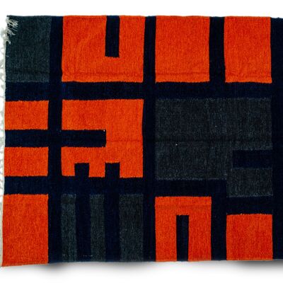 Block colour rug (Red)