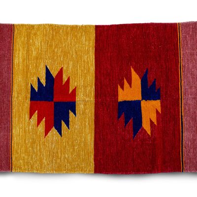 Bright tribal colour rug (Red)