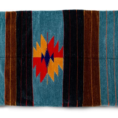 5 colour tribal art rug (Blue)