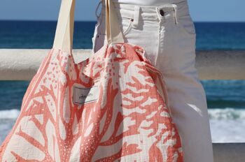 Sac shopping et Sac de Plage Anémone Corail 3