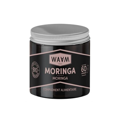 WAAM Cosmetics – Capsules de MORINGA – Pot de 60 capsules Bio