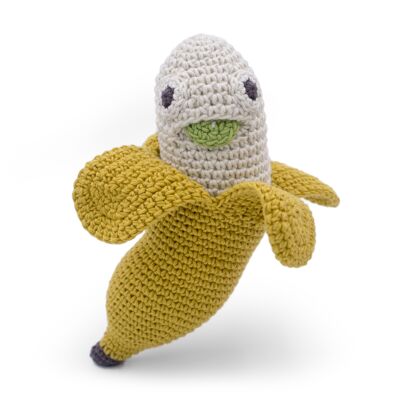 BARBARA LA BANANE - HOCHET POUR BÉBÉ EN COTON BIO