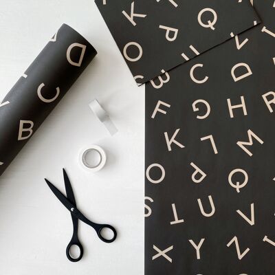 Type Wrapping Paper / Gift wrap - BLACK