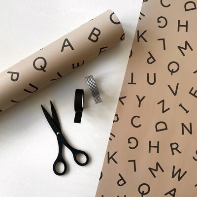 Type Wrapping Paper / Gift wrap - LATTE