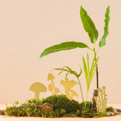 Decoración mini planta de setas - Latón