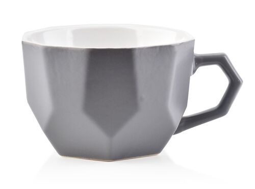 SALLY GEO GRAY Mug 450ml 12x15xh7,8cm