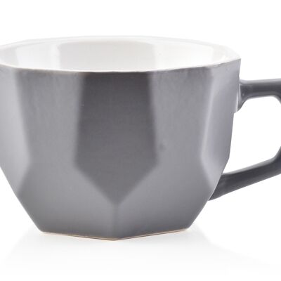 Taza SALLY GEO GREY 450ml 12x15xh7,8cm