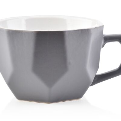 SALLY GEO GRAY Mug 450ml 12x15xh7,8cm