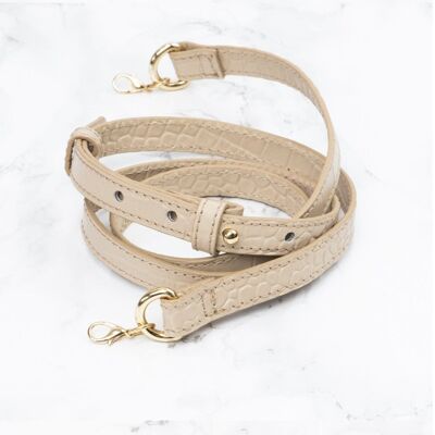 Leren strap crème croco