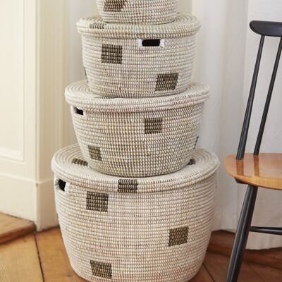 SET of 4 boho baskets, seagrass, hand woven - SET of 4 seagrass boho baskets, hand-woven