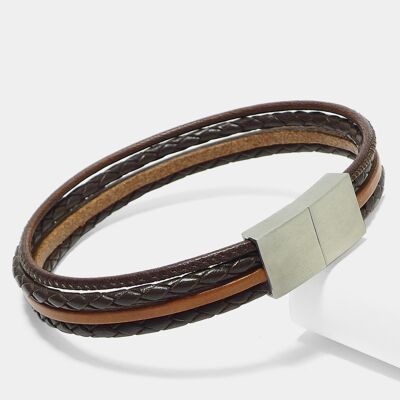 Men's bracelet "Leather Star LB27" made of leather