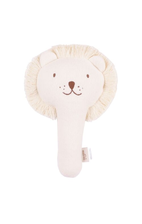 Rattle toy lion organic cream