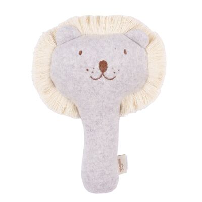 Rattle toy lion organic grey melange