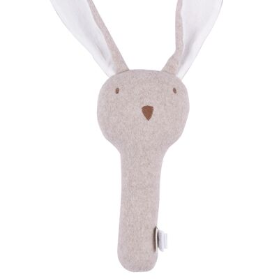 Rattle toy rabbit organic beige melange