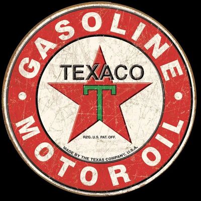 XXL Blechschild TEXACO Gasoline 56 cm Durchmesser