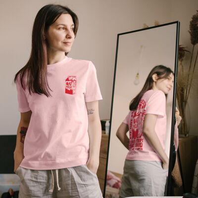 Mi leche de avena libera a todas las vacas del patio - Camiseta rosa