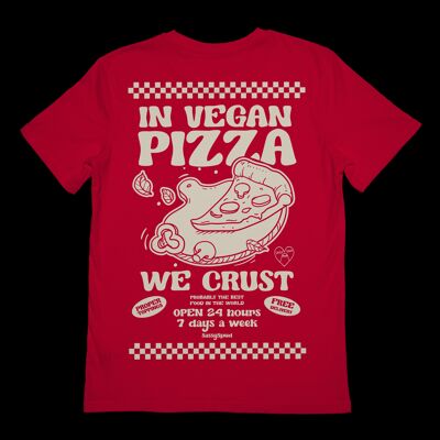 Veganer Pizza-Club-rotes T-Shirt