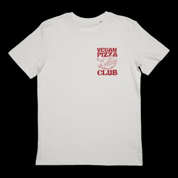 T-shirt Vegan Pizza Club Blanc Vintage 2