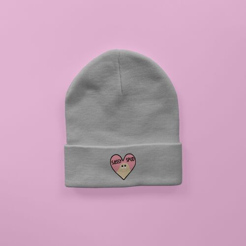 Sassyspud Embroidered Beanie Heather Grey