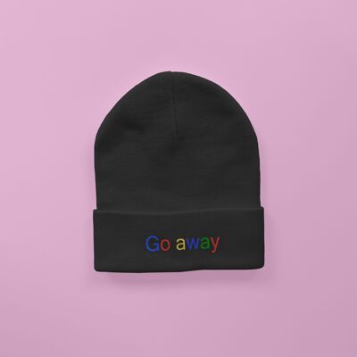 Go Away Embroidered Beanie Black