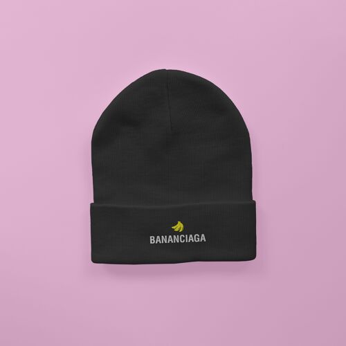 BANANCIAGA Embroidered Beanie Black