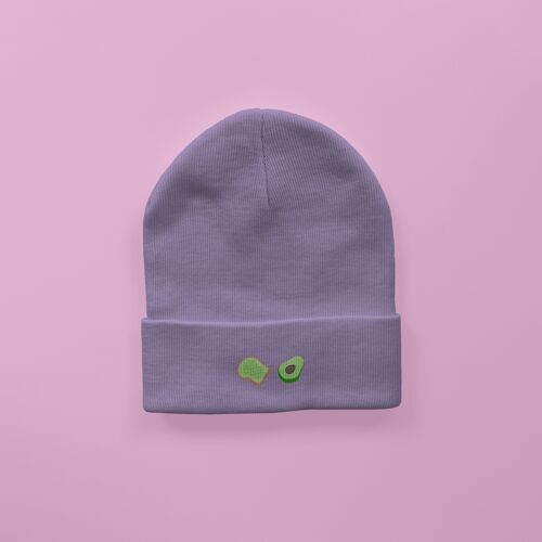 Avocado Toast Embroidered Beanie Lavender