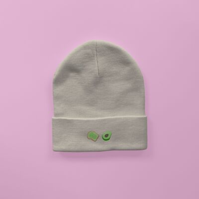 Gorro Bordado Aguacate Tostado Natural