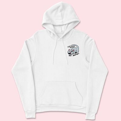 EAT PUSSY NOT ANIMALS Embroidered Unisex Hoodie White