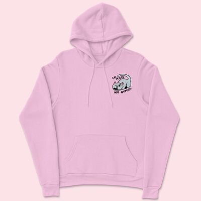 EAT PUSSY NOT ANIMALS Embroidered Unisex Hoodie Light Pink