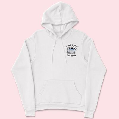 EYEROLL Sudadera Bordada Unisex Blanca