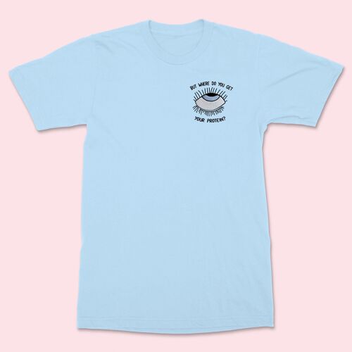 EYEROLL Embroidered Unisex Shirt Baby Blue