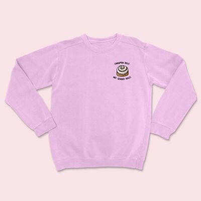 Cinnamon Rolls Embroidered Sweater Baby Pink