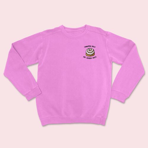 Cinnamon Rolls Embroidered Sweater Candyfloss Pink