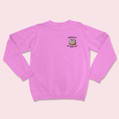 Cinnamon Rolls bestickter Pullover Candyfloss Pink